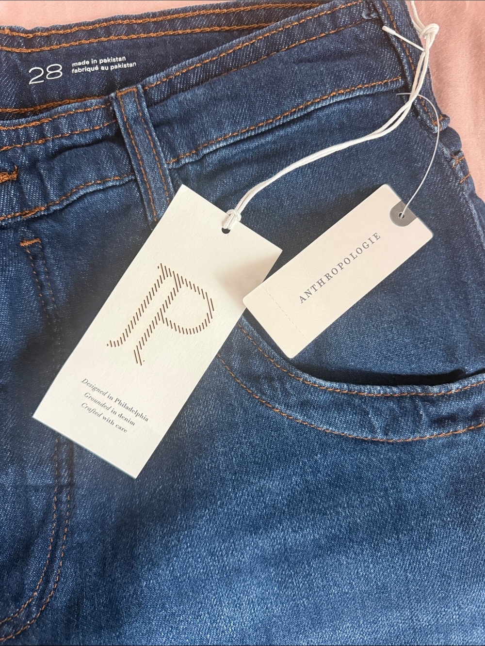 Pilcro Anthropologie Wide-Leg High-Rise Dark Blue Jeans Size 28 Fall Fashion - Picture 10 of 14